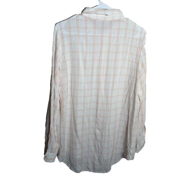 Calvin Klein Blouse Women's Medium Plaid Button Up Long Sleeve Casual Top - Picture 2 of 9